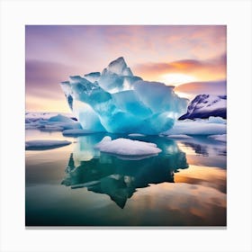 Iceberg At Sunset 5 Canvas Print