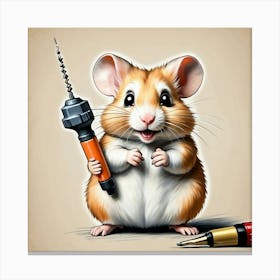 Hamster With A Screwdriver Canvas Print