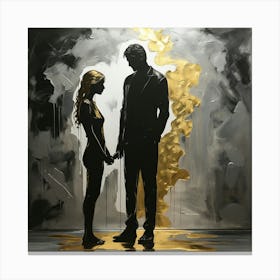 Gold And Black 1 Canvas Print