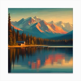 Mountain Landscape Painting 4 Canvas Print