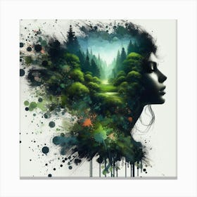 Woman In The Forest 3 Canvas Print