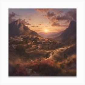 Sunset In The Valley Canvas Print