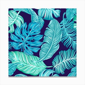 Tropical Greens Leaves Design 2 Canvas Print