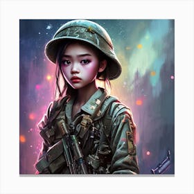 Vietnamese Girl Soldier Canvas Print
