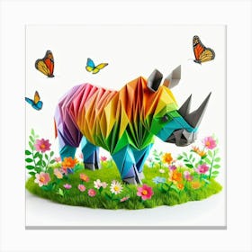 Origami Rhino 3 Canvas Print