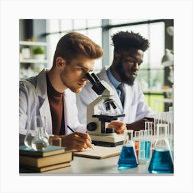 Young Scientists In A Laboratory Canvas Print