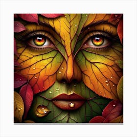 Autumn Leaves-Inspired by Arcimboldo:Whispers of Nature Canvas Print