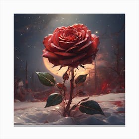 Rose and Winter Canvas Print