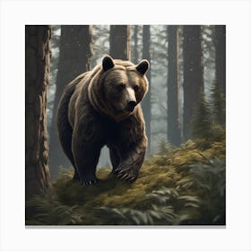 Grizzly Bear In The Forest 16 Canvas Print