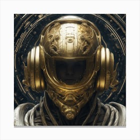 Man In A Gold Helmet Canvas Print