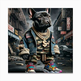 Hip Hop French Bulldog Canvas Print