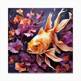 Goldfish With Purple Tones Art Print 1 Canvas Print