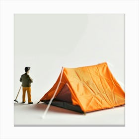 Man With A Tent Canvas Print