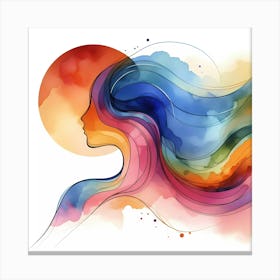 Abstract Watercolor Of A Woman Canvas Print