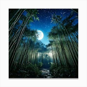 Firefly Moonlit Bamboo Forest Under A Starry Midnight Sky 50098 (2) Canvas Print