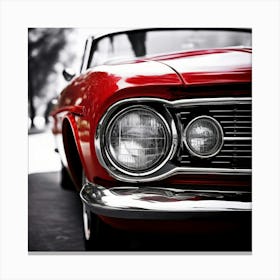 Red Vintage Old Speed Traffic Light Transportation Front Black Vehicle Luxury Car Wheel (5) Canvas Print