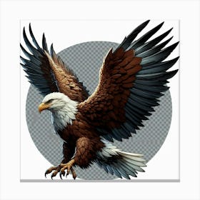 "The Eagle's Flight" - A Majestic Symbol of Freedom and Power, Soaring High Above the Land, Captured in Stunning Detail for Your Wall. Canvas Print