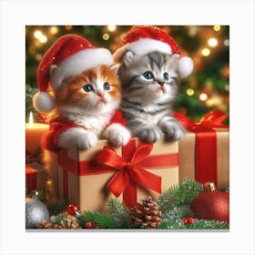 Christmas Kittens 3 Canvas Print