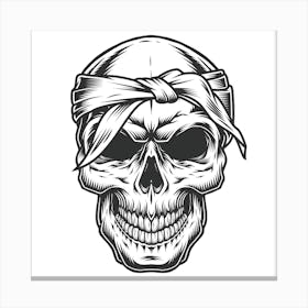 Skull With Bandana Canvas Print