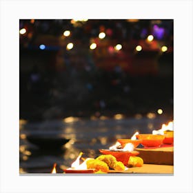 Ganga River In Varanasi Canvas Print