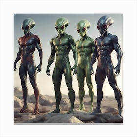 Alien Avengers 2/4 (space visitor super hero creature invasion movie figure comic sci-fi) Canvas Print