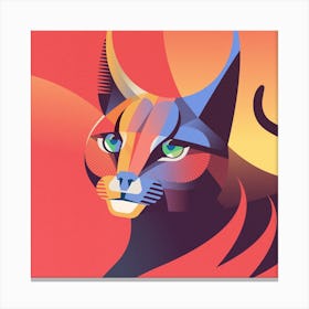 Persian Lynx Square Canvas Print