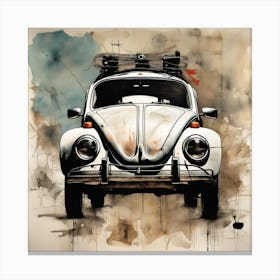 VW Beetle Art Brut Style  Canvas Print