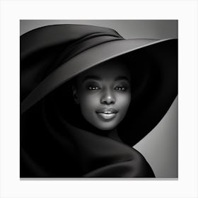 Black Woman In A Hat 1 Canvas Print