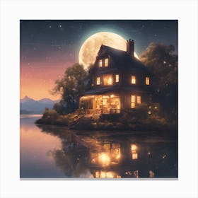 House By The Lake Canvas Print