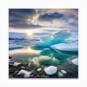 Icebergs In The Water 22 Canvas Print