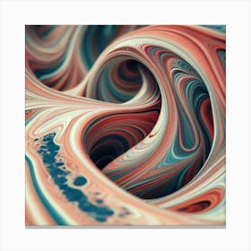 Close-up of colorful wave of tangled paint abstract art 1 Canvas Print