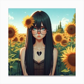 Sunflower Girl Canvas Print