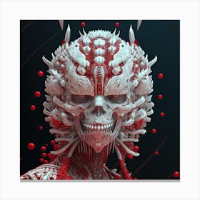 Skull And Blood Canvas Print