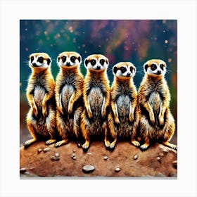 Gang of meerkats Canvas Print