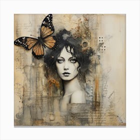 Girl with Butterfly Canvas Print