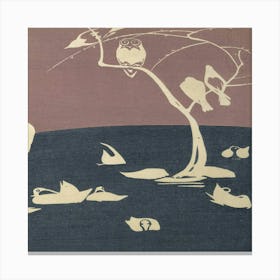 Swans And Owls Canvas Print