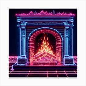 Neon Fireplace 8 Canvas Print