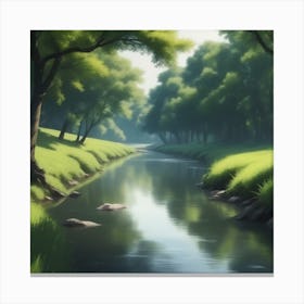 River In The Forest 37 Canvas Print