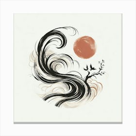 Chinese Ink Painting Yin Yang Canvas Print