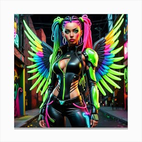 Neon Angel Canvas Print