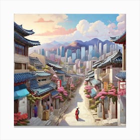 Korean City Canvas Print