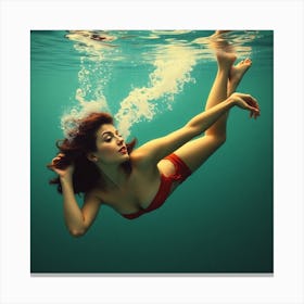 Underwater Woman In Bikini 1 Canvas Print