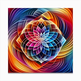 Abstract Psychedelic Flower Canvas Print