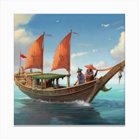 Chinese Fishing Boat Canvas Print