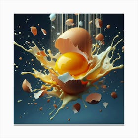 Splashing Egg Canvas Print