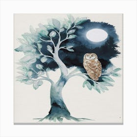 Owl In Tree Canvas Print