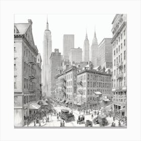 New York City Square Sticker Canvas Print