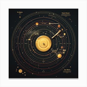 Planets Of The Solar System on Gramophone Record 2 Canvas Print