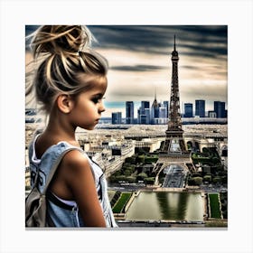 Little Girl In Paris Canvas Print