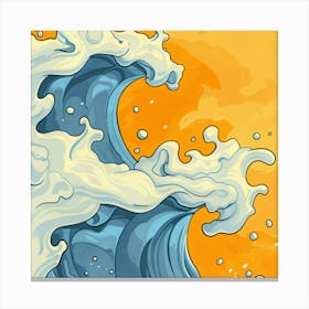 Wave Breaking Asian Style Canvas Print